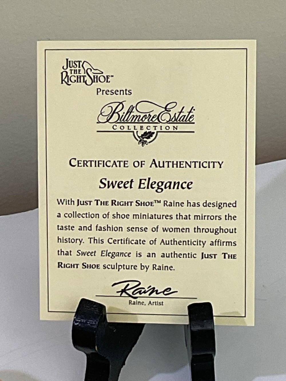 Just the Right Shoe Sculpture “Sweet Elegance” Biltmore Estate Collection W/COA - Picture 11 of 11